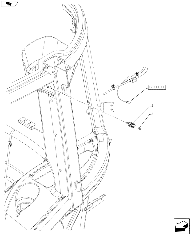 Схема запчастей Case IH FARMALL 85C - (55.514.AW) - VAR - 743580, 743582, 743583, 743867, 332717 - CAB LIGHTING, INTERIOR LIGHT, SWITCH (55) - ELECTRICAL SYSTEMS