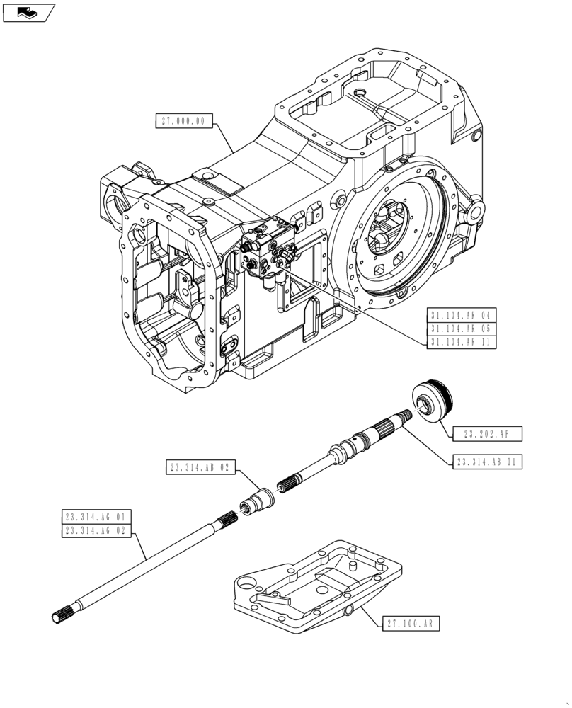 Схема запчастей Case IH MAXXUM 115 - (00.000.23) - PICTORIAL INDEX - 4WD LINES (00) - GENERAL & PICTORIAL INDEX