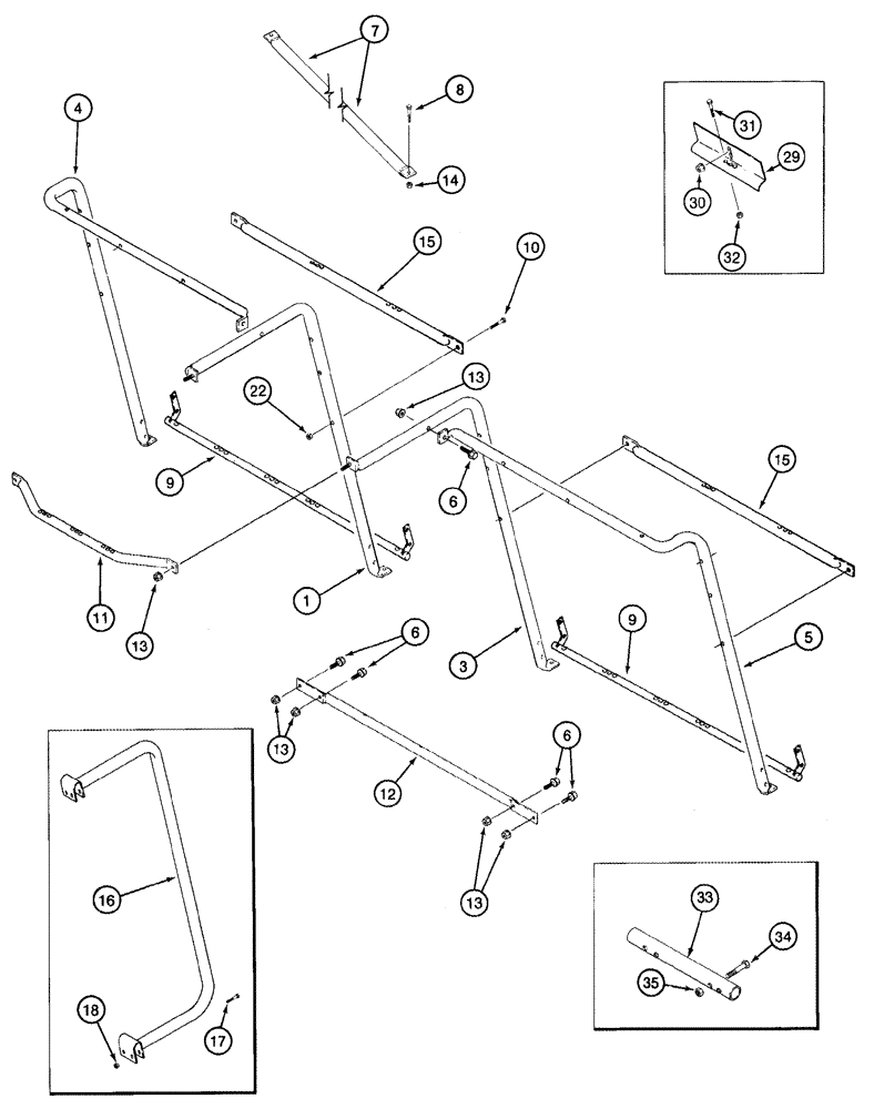 Схема запчастей Case IH 420 - (09C-17) - CONVEYOR CHUTE SUPPORTS (15) - HANDLING SYSTEM