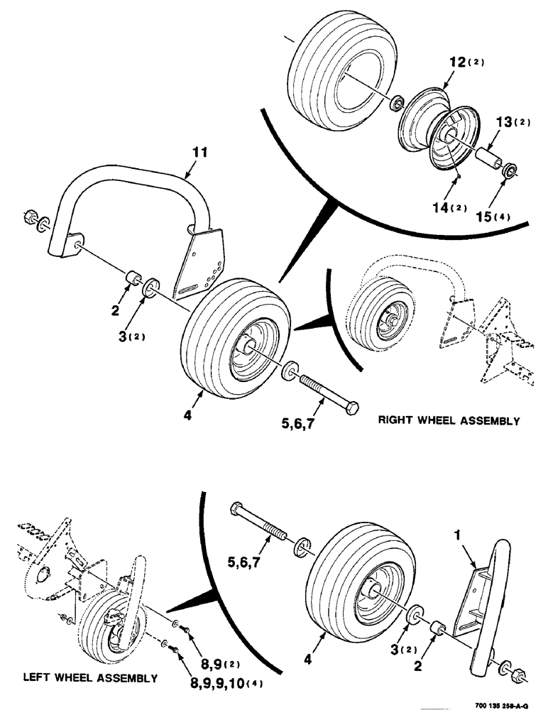 Схема запчастей Case IH 8435 - (3-10) - PICKUP GAUGE WHEEL AND SUPPORT ASSEMBLIES Pickup