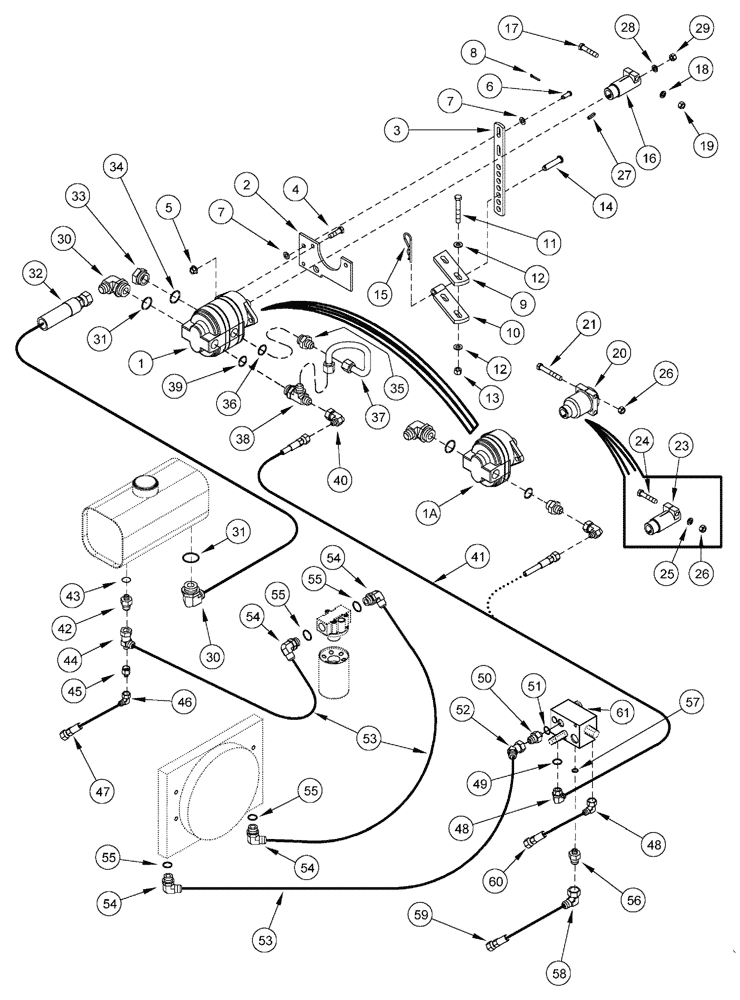 Схема запчастей Case IH 1225 EARLY RISER - (88.100.35[01]) - HYDRAULIC PUMP KIT ATTACHMENT, 540 AND 1000 RPM (88) - ACCESSORIES