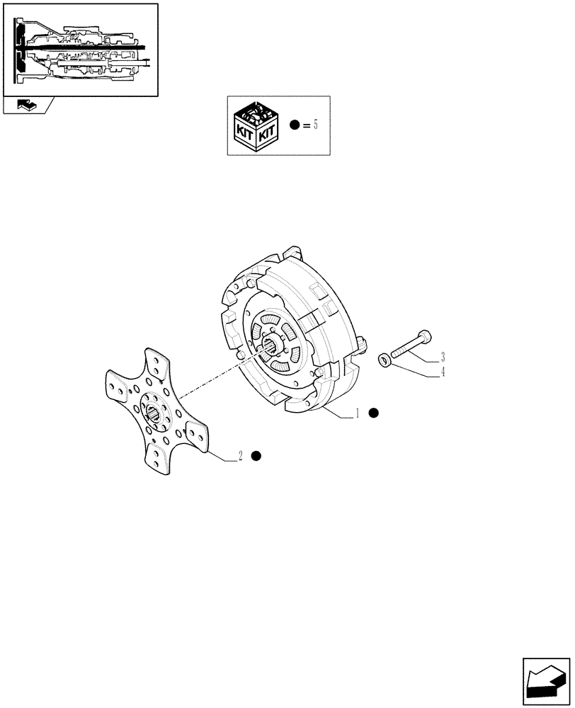 Схема запчастей Case IH FARMALL 105N - (1.25.0/04) - HI-LO CLUTCH (VAR. 332159-332160/743509; VAR.332163/330273; VAR.332162-332161/743510) (03) - TRANSMISSION