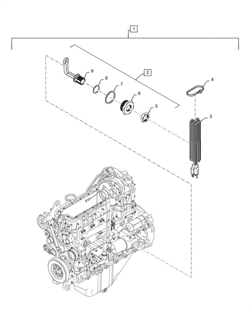 Схема запчастей Case IH STEIGER 450 - (88.010.01[02]) - DIA KIT, BLOCK HEATER 120V (88) - ACCESSORIES