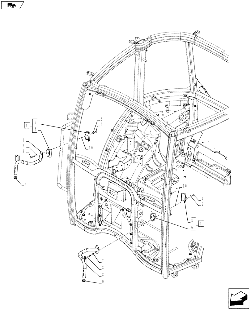 Схема запчастей Case IH FARMALL 85C - (55.404.BB[01]) - VAR - 743544, 743545 - INDICATOR LIGHT, SUPPORT (55) - ELECTRICAL SYSTEMS