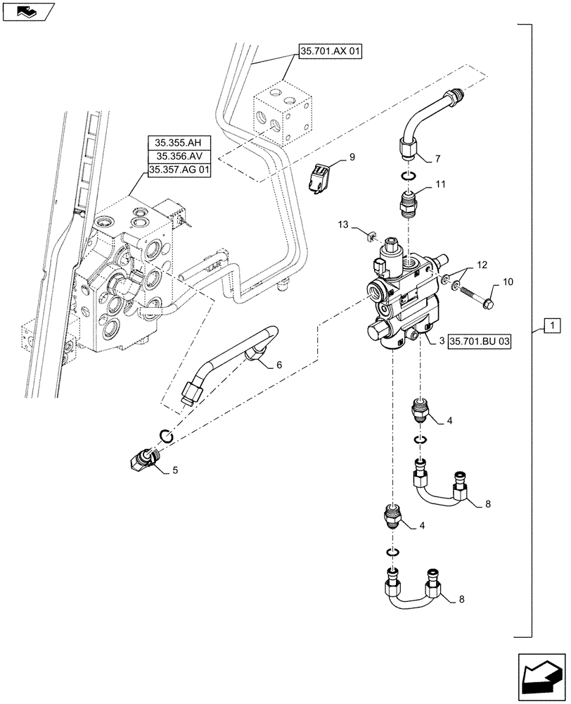 Схема запчастей Case IH SV250 - (88.035.08) - DIA KIT, BOOM SELF LEVEL, VERTICAL BOOM (88) - ACCESSORIES