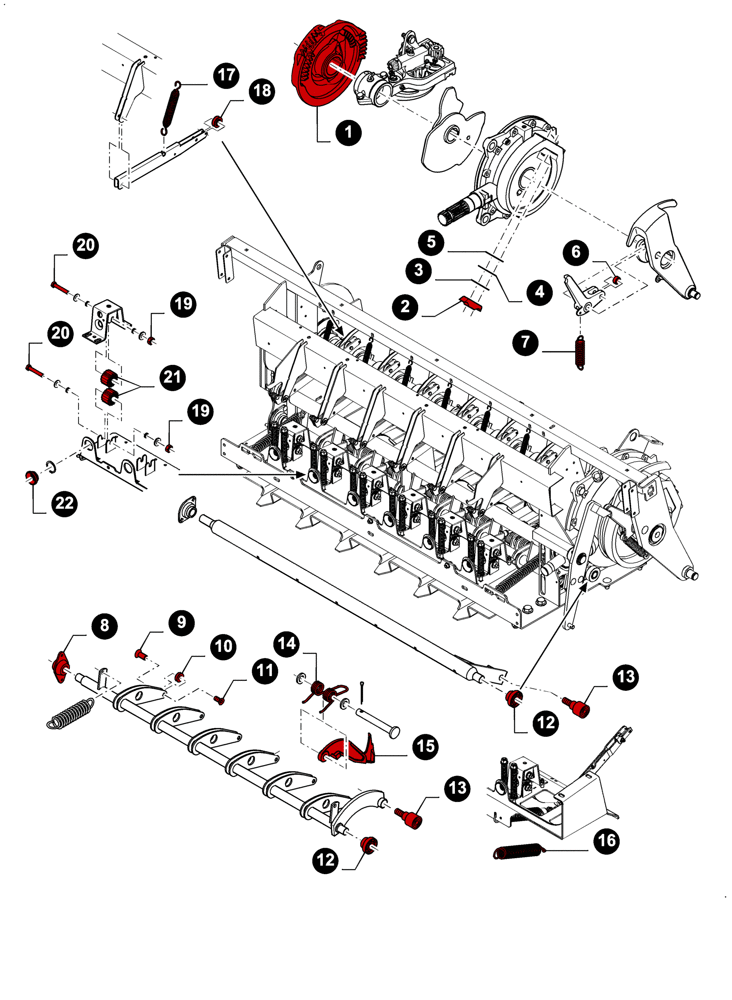 Схема запчастей Case IH LB424R XL - (05.100.04[06]) - MAINTENANCE PARTS, KNOTTERS - GEARBOX, TWINE TENSIONER, TRIP MECHANISM & TUCKER ARM (05) - SERVICE & MAINTENANCE