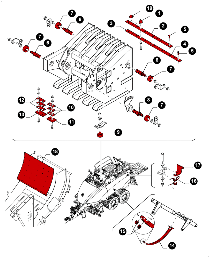 Схема запчастей Case IH LB334S - (05.100.04[04]) - MAINTENANCE PARTS, PLUNGER AND PLUNGER ROLLERS, NEEDLES (05) - SERVICE & MAINTENANCE