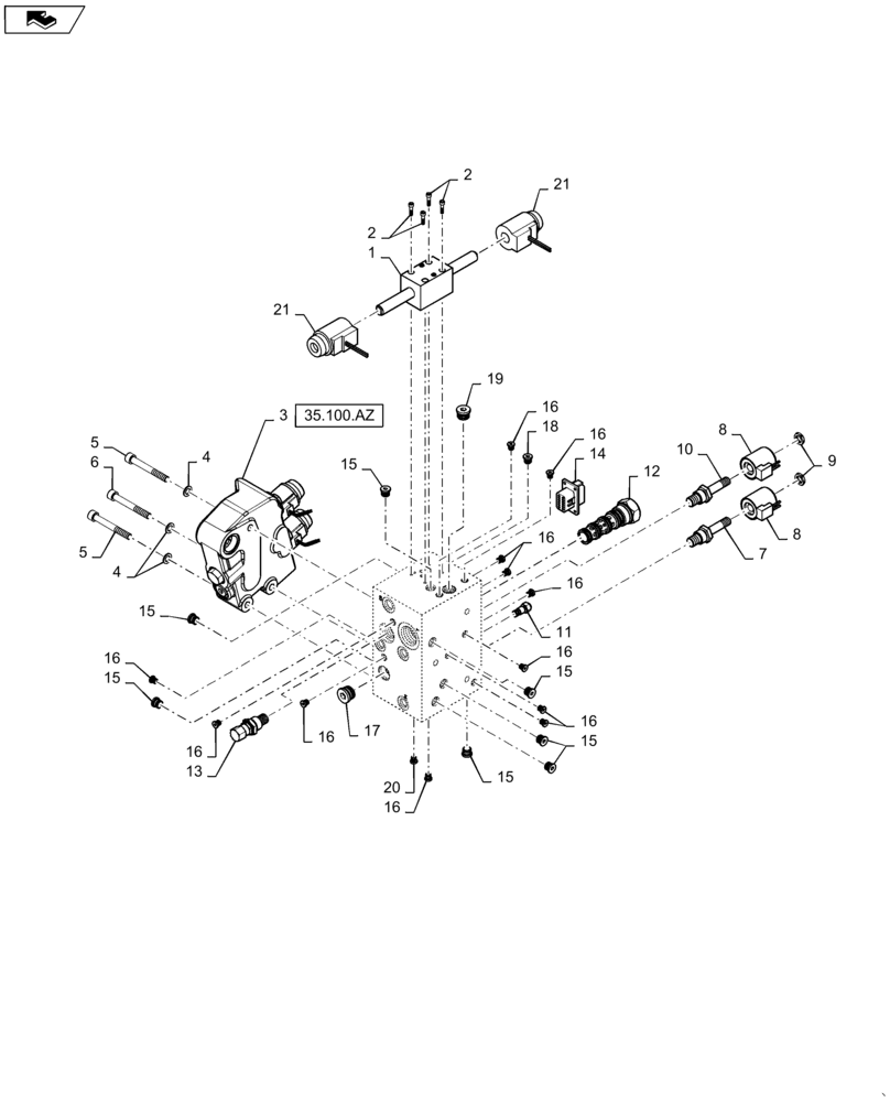 Схема запчастей Case IH 5130 - (35.359.AB[03]) - VALVE SECTION, MAIN DISTRIBUTOR, STACK VALVE (35) - HYDRAULIC SYSTEMS