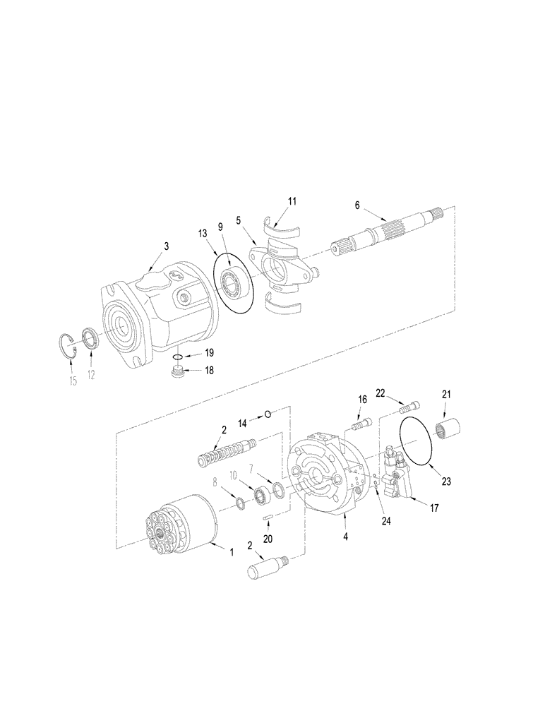 Схема запчастей Case IH STX330 - (08-19) - STANDARD HYDRAULICS - PISTON PUMP ASSEMBLY (08) - HYDRAULICS