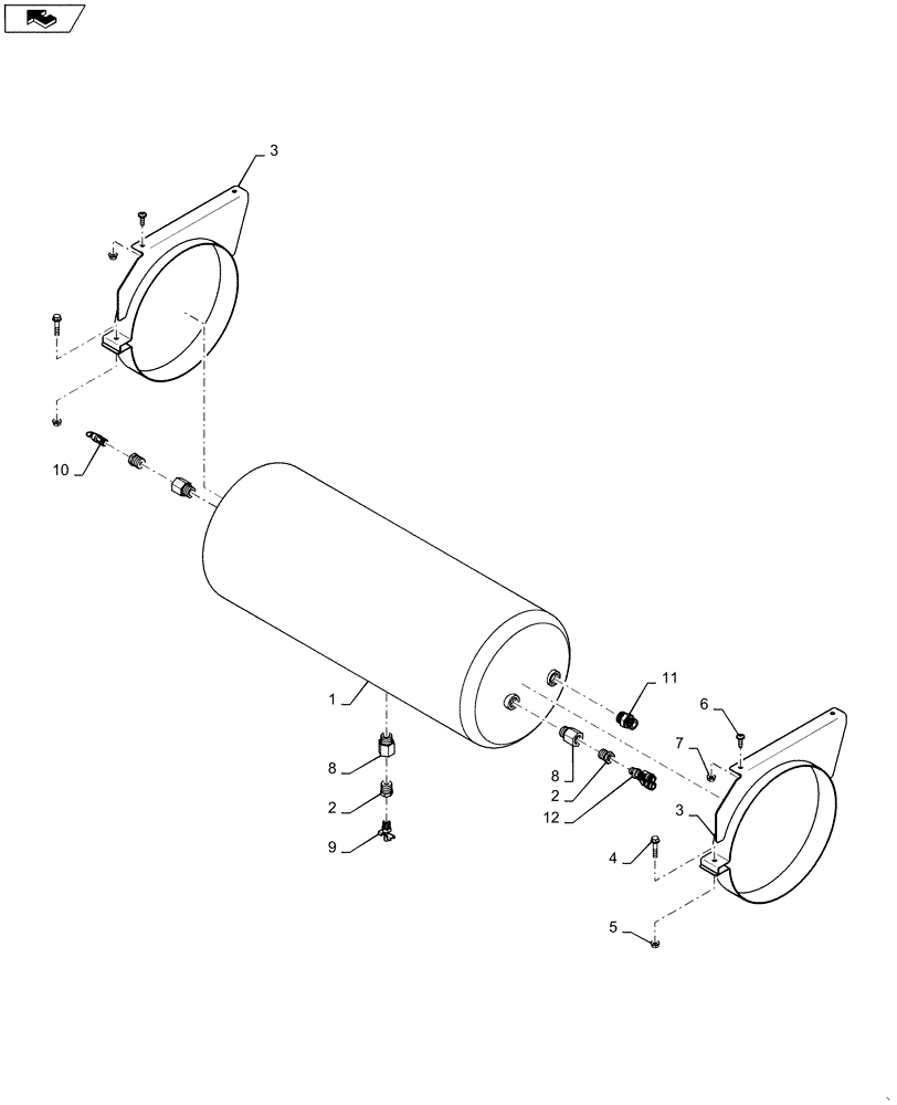 Схема запчастей Case IH 6130 - (10.450.AF) - AIR COMPRESSOR TANK AND FITTINGS (10) - ENGINE