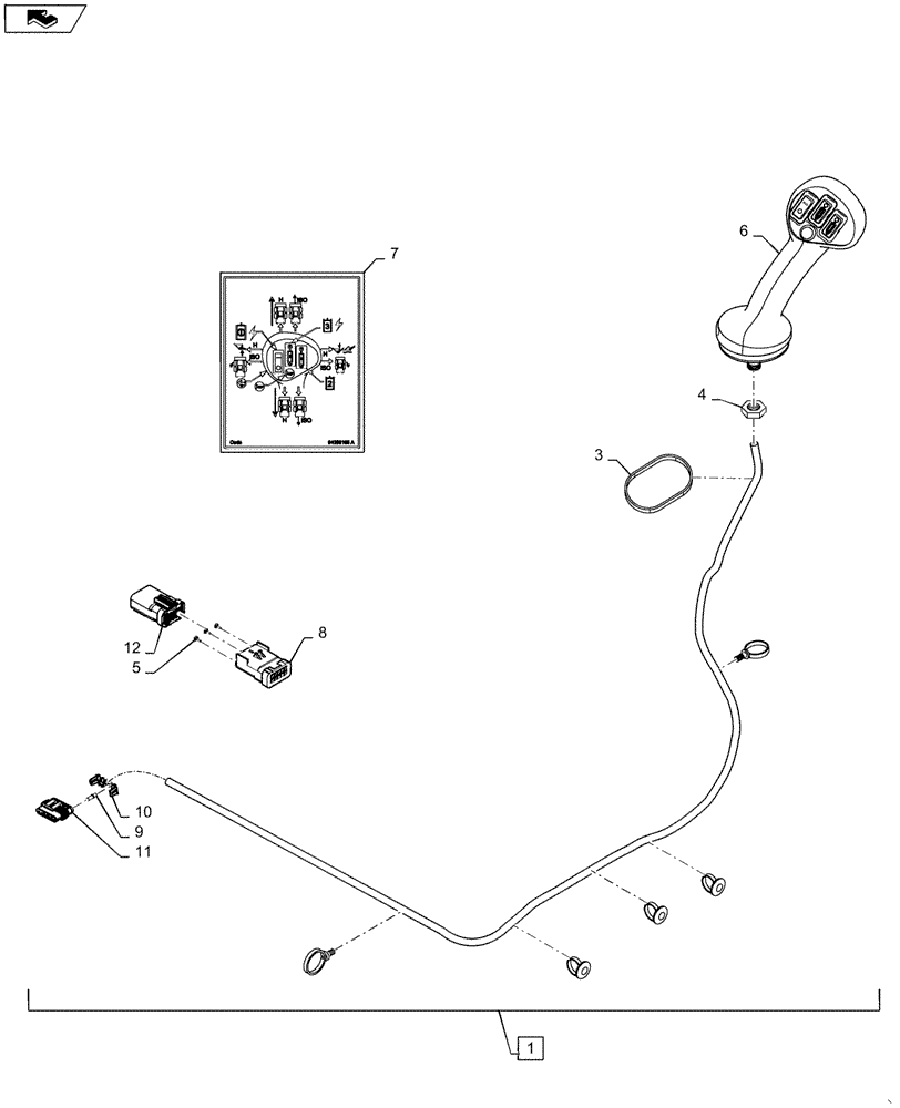 Схема запчастей Case IH SR175 - (88.055.12) - DIA KIT, HANDLE, LEVEL 400, LH, WITH 2ND AUXILIARY, MECHANICAL CONTROLS (88) - ACCESSORIES