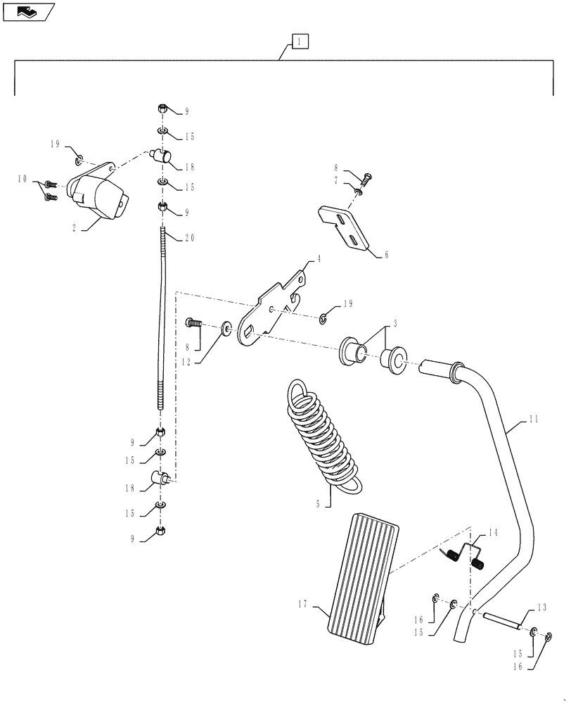 Схема запчастей Case IH QUADTRAC 600 - (88.090.07) - DIA KIT - DECELERATOR PEDAL (88) - ACCESSORIES