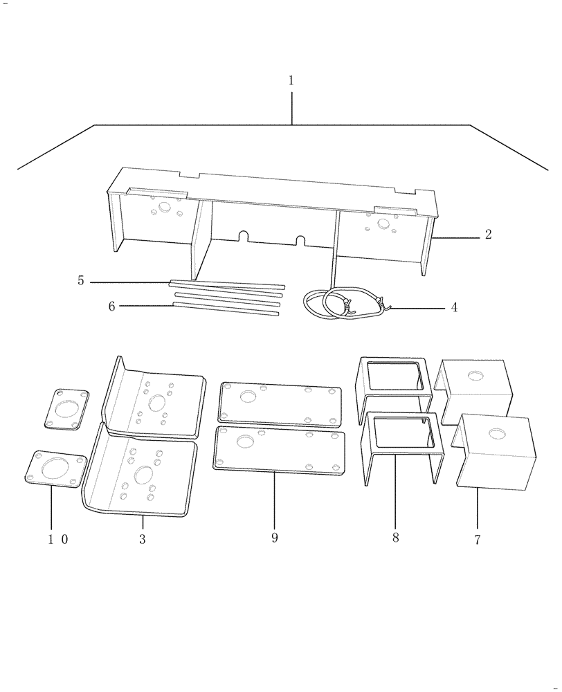 Схема запчастей Case IH WD2303 - (18.04[2]) - WEIGHT CARRIER KIT, SUSPENDED AXLE (18) - ACCESSORIES