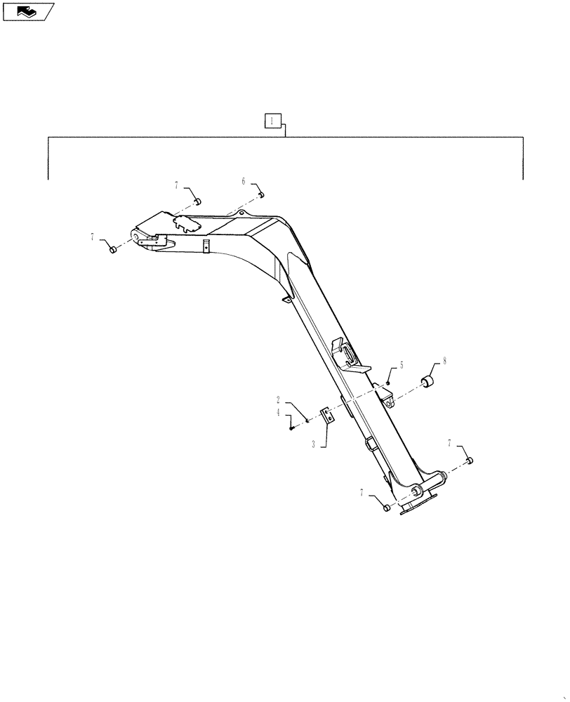 Схема запчастей Case IH 3380 - (80.180.AU[02]) - DELUXE AUGER INNER ARM (80) - CROP STORAGE/UNLOADING