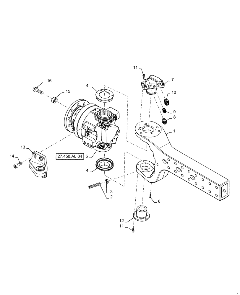 Схема запчастей Case IH 7140 - (27.450.AJ[04]) - AXLE EXTENSION, RH, 2-SPEED (27) - REAR AXLE SYSTEM