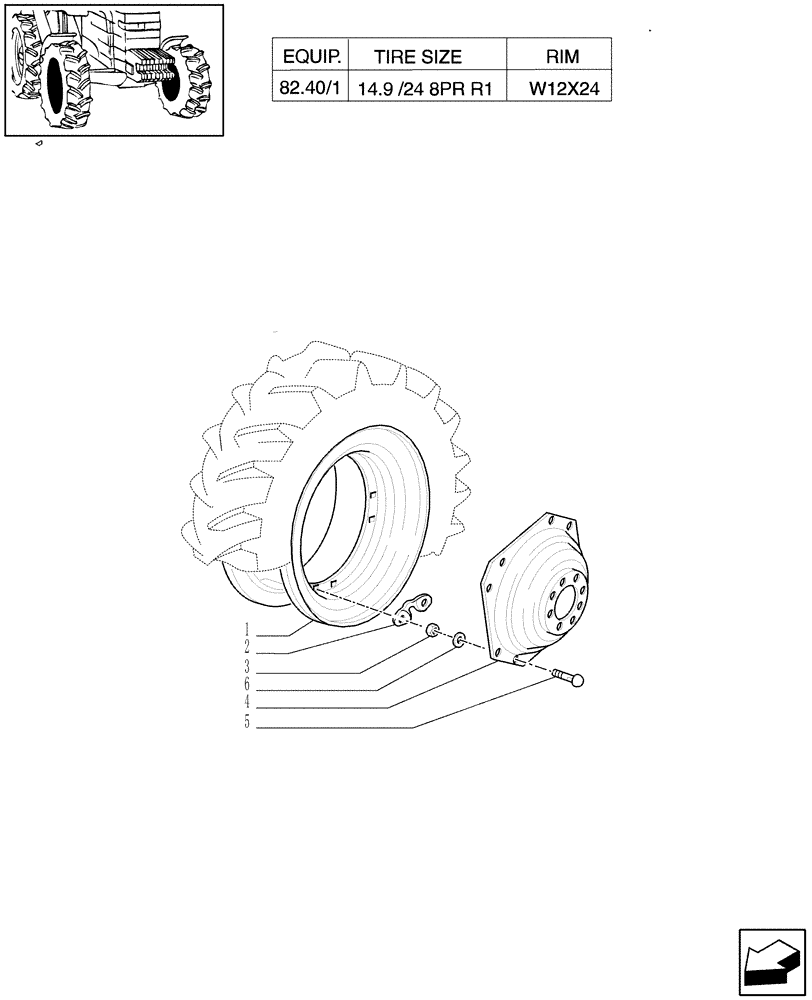 Схема запчастей Case IH MXM120 - (82.00[23]) - 4WD DRIVING WHEELS (11) - WHEELS/TRACKS