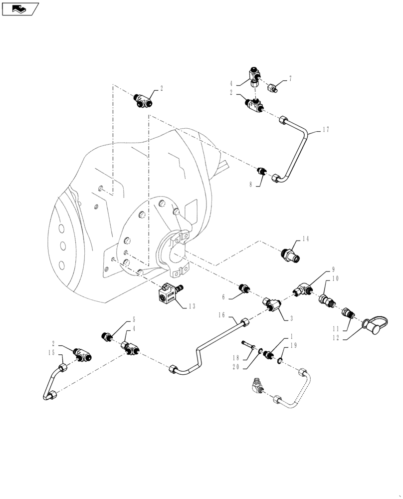 Схема запчастей Case IH STEIGER 600 - (35.128.07) - 500 & 600 SERIES WHEELED AXLE - AXLE LUBE FRONT - HOMOLOGATION (35) - HYDRAULIC SYSTEMS