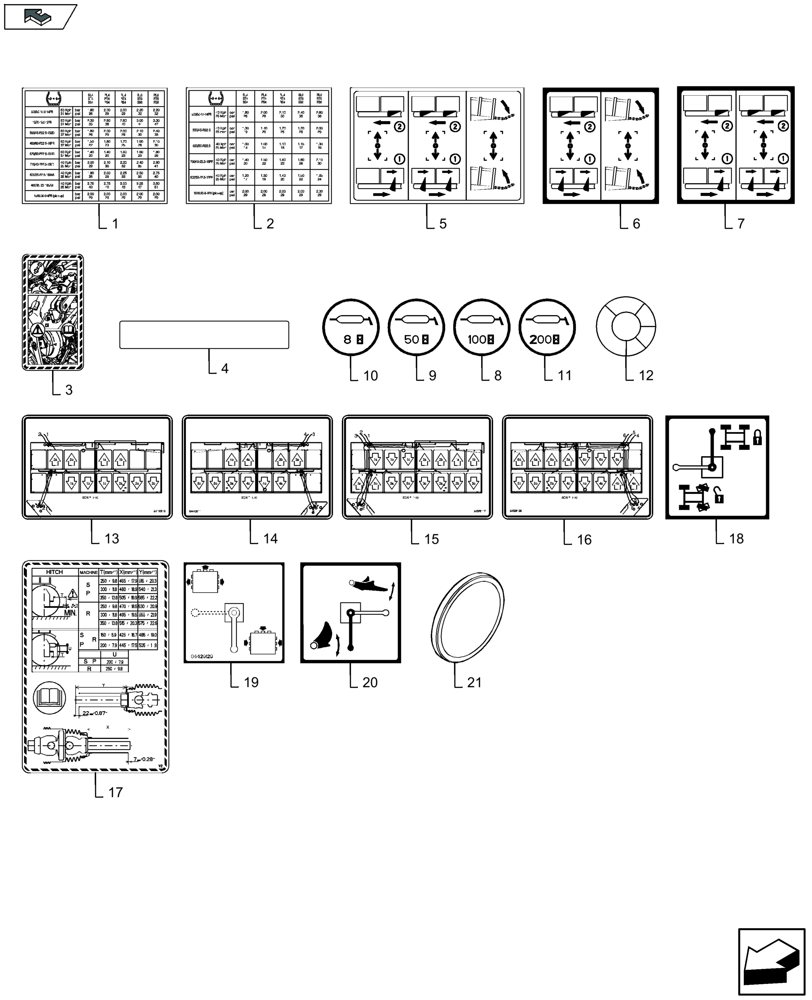 Схема запчастей Case IH LB434R - (90.108.040) - DECALS (90) - PLATFORM, CAB, BODYWORK AND DECALS