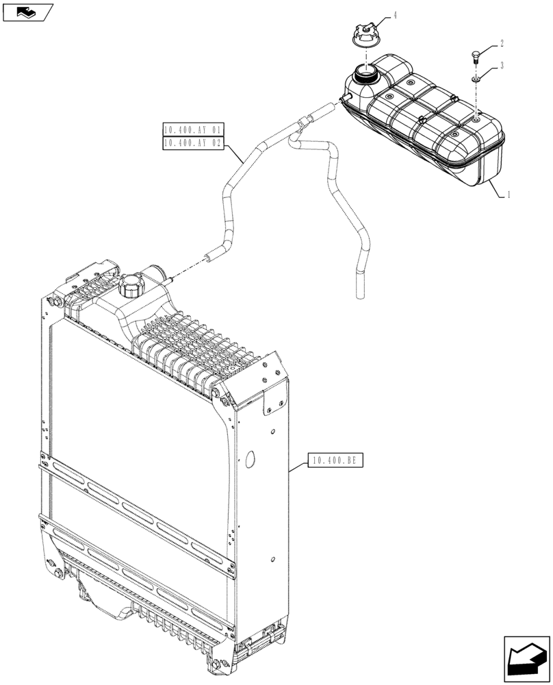 Схема запчастей Case IH MAXXUM 125 - (10.400.BH) - COOLING - EXPANSION TANK (10) - ENGINE