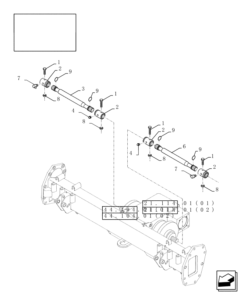 Схема запчастей Case IH 9010 - (44.151.07) - HALF-SHAFTS - 9010 (41) - STEERING