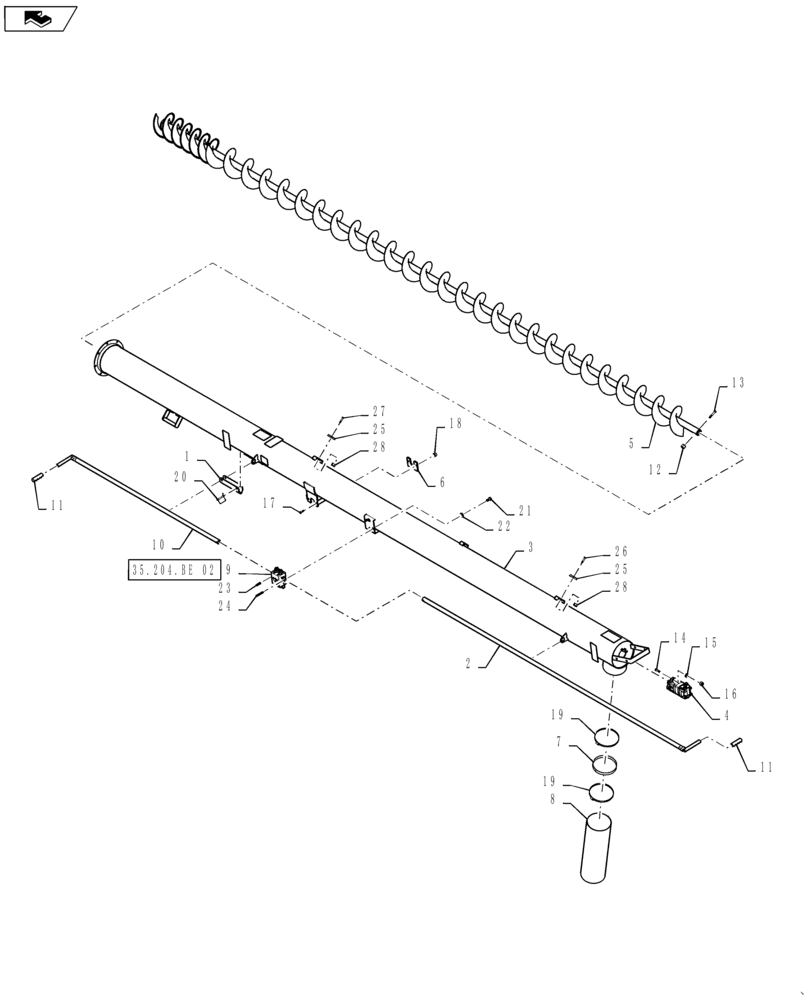 Схема запчастей Case IH 2330 - (35.910.AB[01]) - DELUXE AUGER MOTOR ASSEMBLY AND MOUNTING (35) - HYDRAULIC SYSTEMS