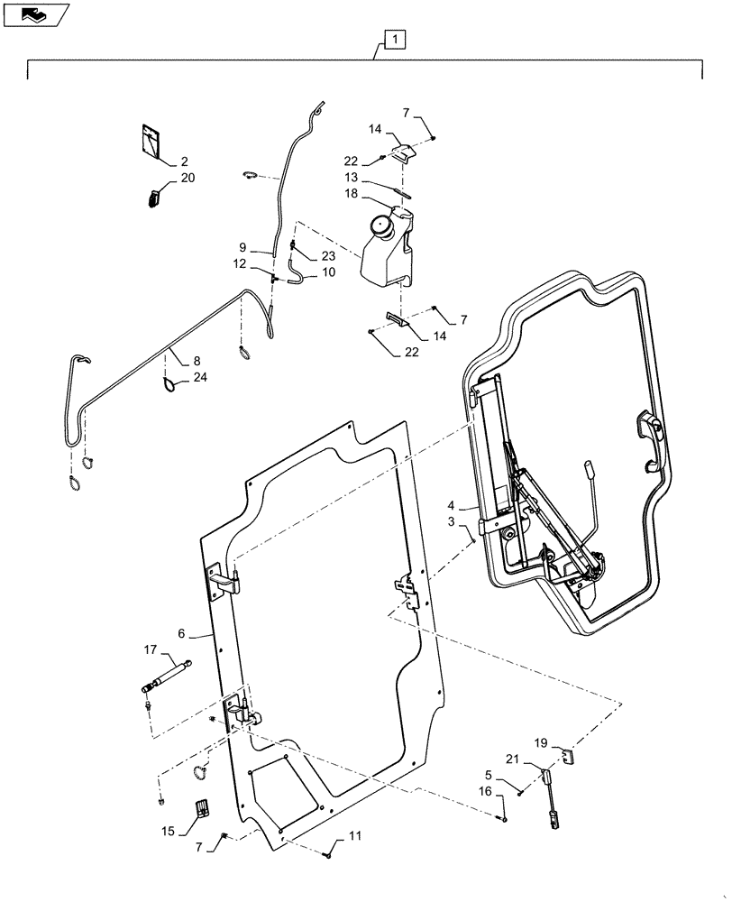 Схема запчастей Case IH SR130 - (88.090.03) - DIA KIT, GLASS FRONT DOOR (88) - ACCESSORIES