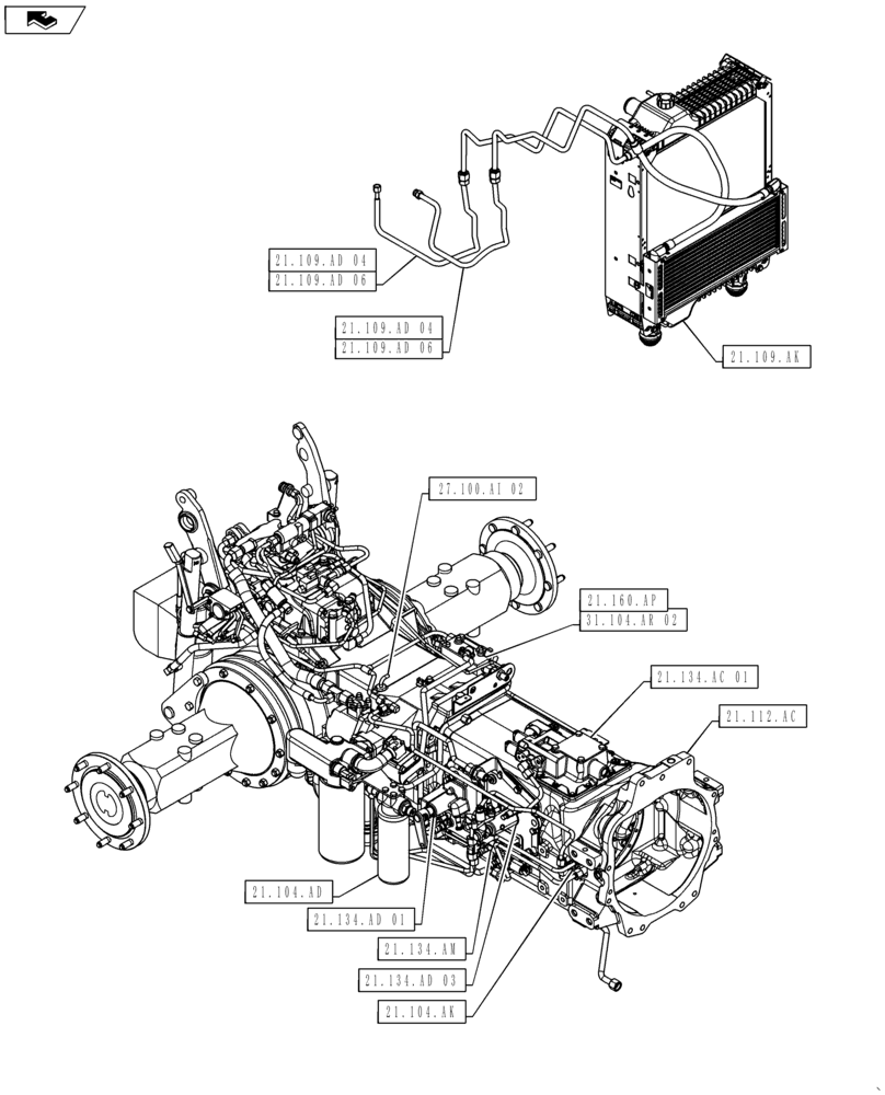 Схема запчастей Case IH MAXXUM 120 - (21.000.00[01]) - SECTION INDEX - TRANSMISSION (21) - TRANSMISSION