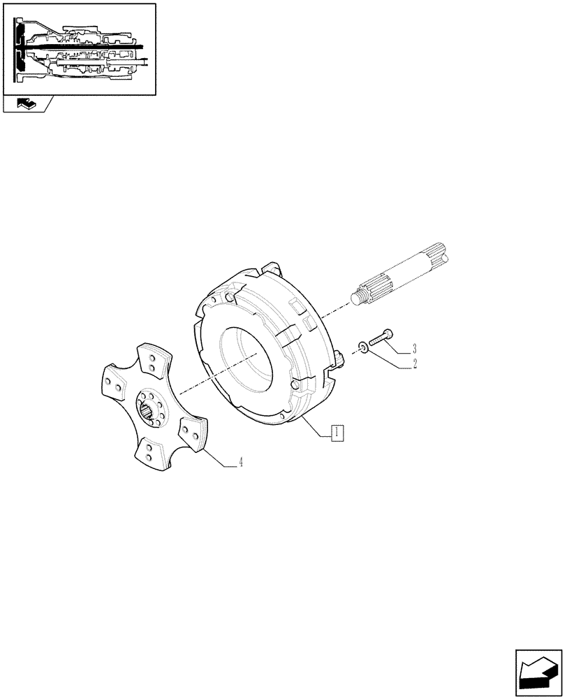 Схема запчастей Case IH FARMALL 105N - (1.25.0/03) - CLUTCH AND COMPONENTS (STD + VAR.332157; VAR.332158/743508) (03) - TRANSMISSION