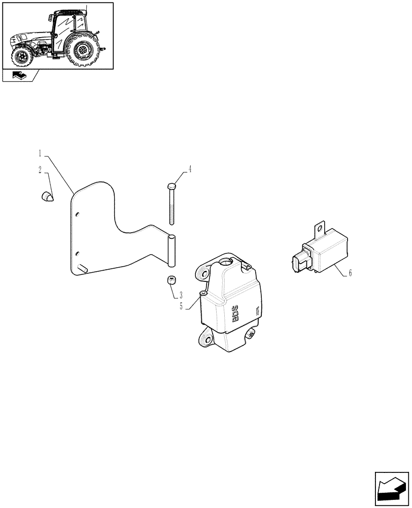 Схема запчастей Case IH FARMALL 95N - (1.75.3/02) - BATTERY ISOLATOR - HOLDER - RELAY - W/ CAB (06) - ELECTRICAL SYSTEMS