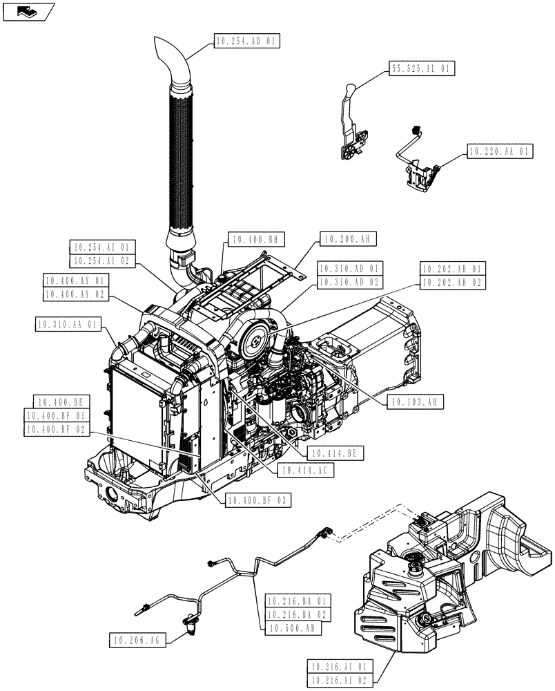 Схема запчастей Case IH MAXXUM 120 - (10.000.00) - SECTION INDEX - ENGINE (10) - ENGINE