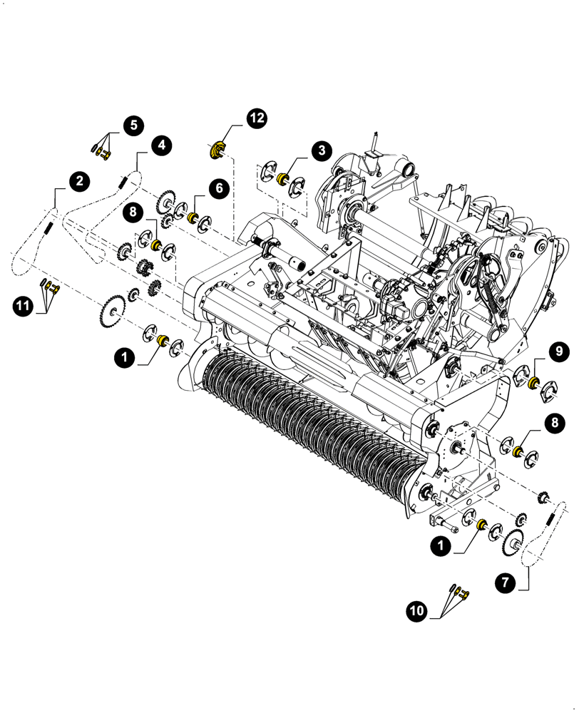 Схема запчастей Case IH LB424S - (05.100.04[07]) - MAINTENANCE PARTS, PICK-UP MAIN DRIVE (05) - SERVICE & MAINTENANCE