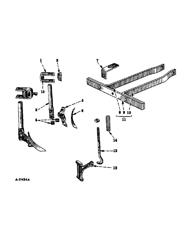 Схема запчастей Case IH 187 - (D-09) - SHOVEL COVERING ATTACHMENT, FRICTION TRIP 