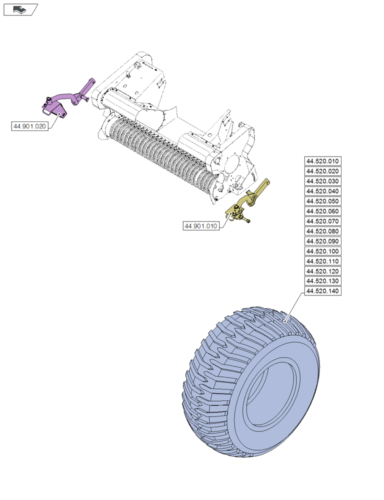 Схема запчастей Case IH LB434S XL - (00.000.44) - PICTORIAL INDEX - WHEELS (00) - GENERAL & PICTORIAL INDEX