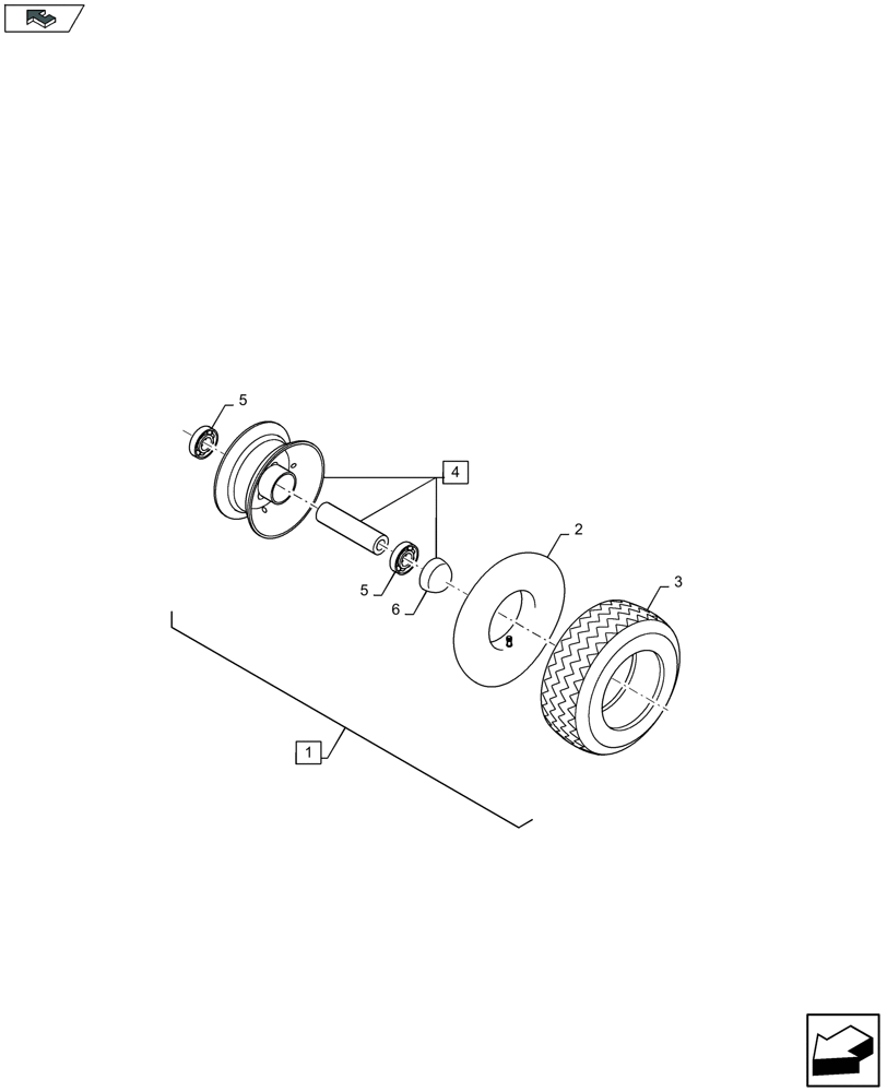 Схема запчастей Case IH LB434S XL - (44.520.140) - WHEELS: 15X6,00 (44) - WHEELS