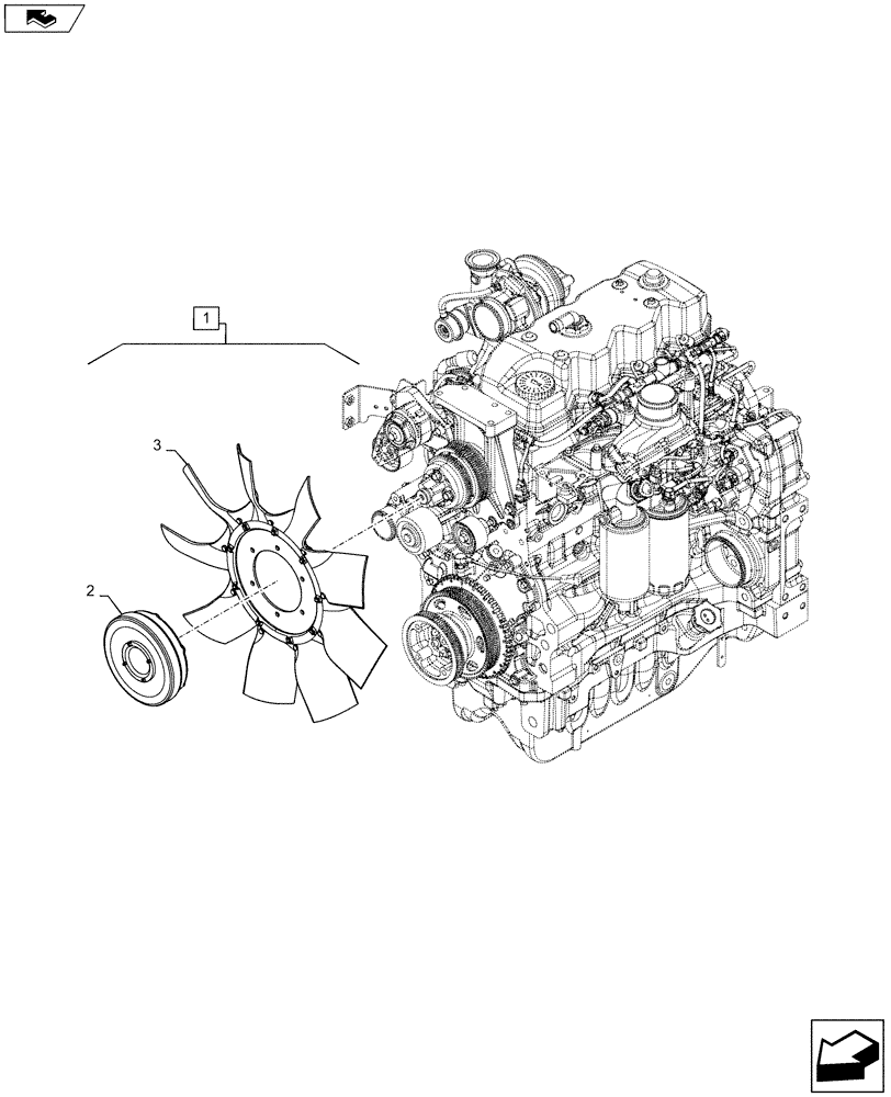 Схема запчастей Case IH MAXXUM 120 - (10.414.AC) - ENGINE FAN (10) - ENGINE