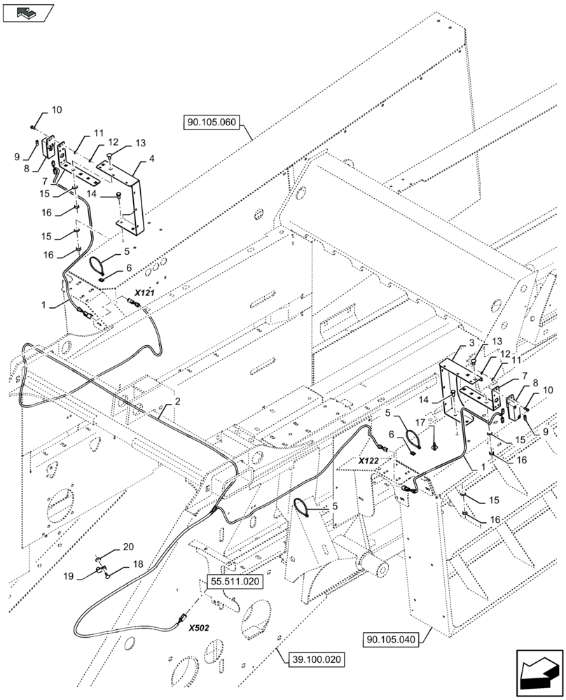 Схема запчастей Case IH LB334P - (55.511.010) - SIDE LIGHTS (55) - ELECTRICAL SYSTEMS