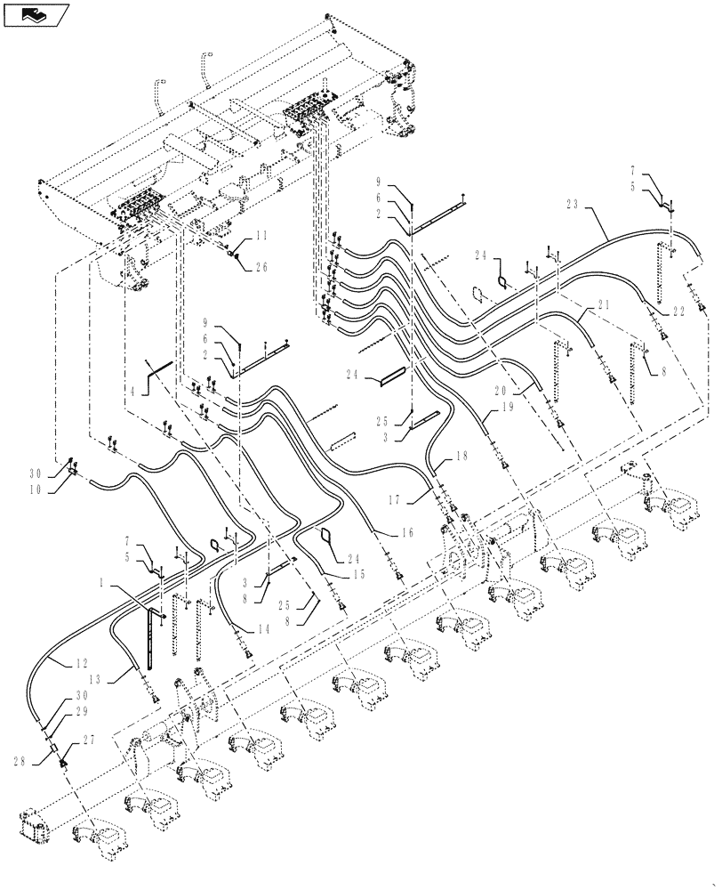 Схема запчастей Case IH 1240 - (80.150.17) - BULK FILL - SEED HOSES, 12 ROW (80) - CROP STORAGE/UNLOADING