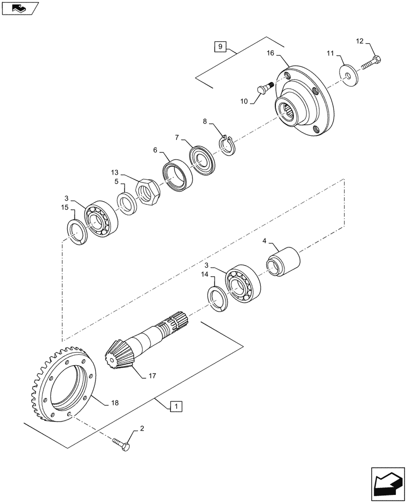 Схема запчастей Case IH MAXXUM 120 - (25.102.AC[13]) - VAR - 330414, 330427 - CL.3 SUSPENDED FRONT AXLE - BEVEL GEAR AND ADJUSTING SHIMS (25) - FRONT AXLE SYSTEM