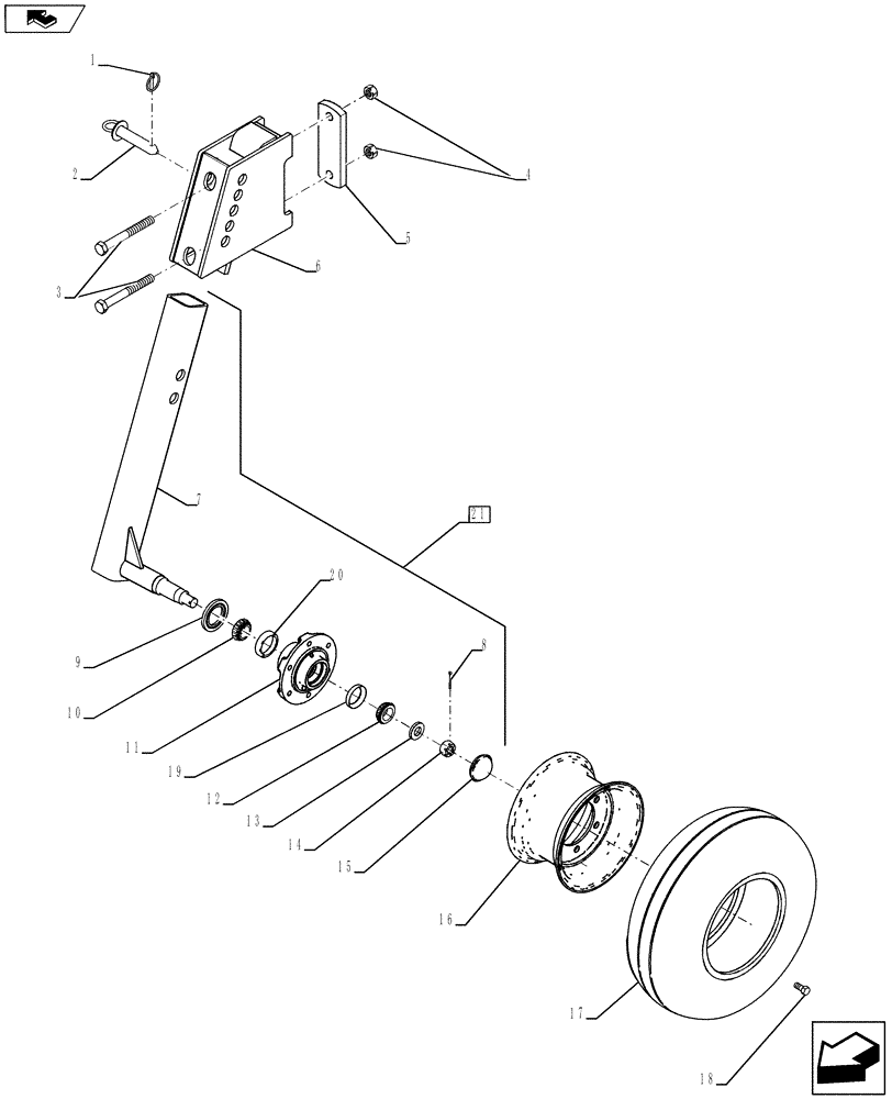 Схема запчастей Case IH 920 - (44.100.02[02]) - GAUGE WHEEL (ASN YCD058005) (44) - WHEELS