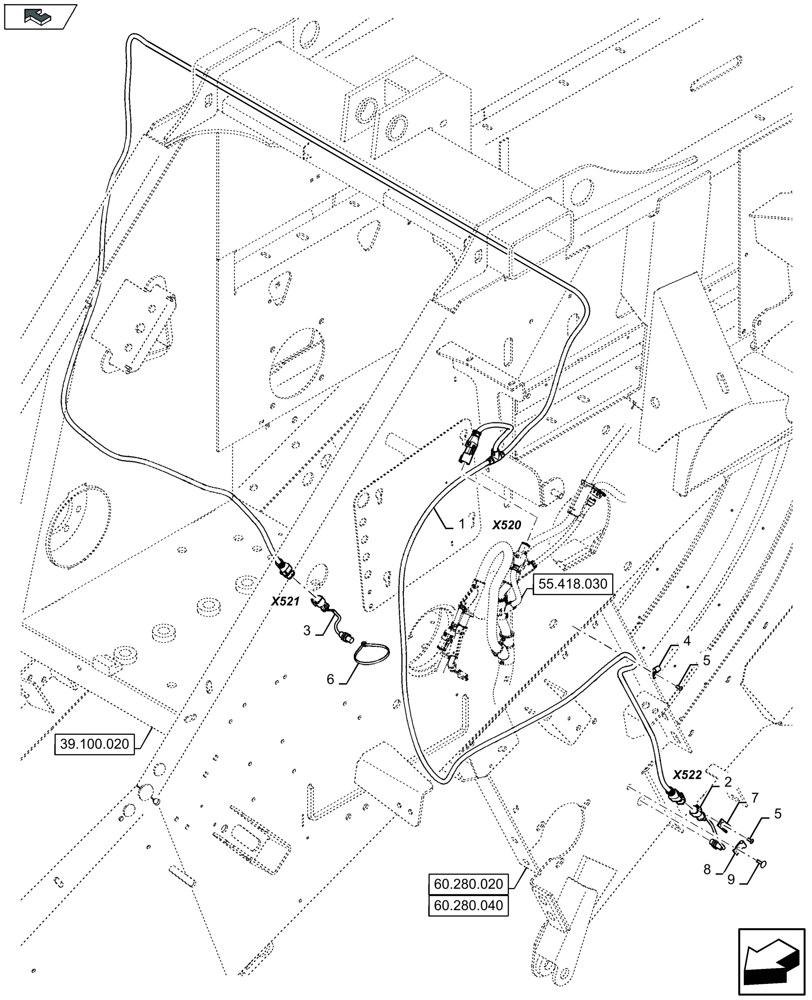 Схема запчастей Case IH LB424S - (55.421.010) - CROP INDICATOR SENSOR - C136 (55) - ELECTRICAL SYSTEMS