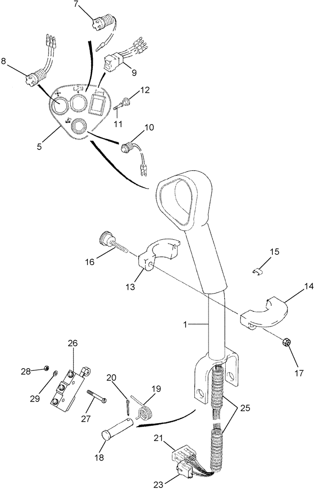 Схема запчастей Case IH 2388 - (04-07) - LEVER ASSY - PROPULSION CONTROLS (06) - ELECTRICAL