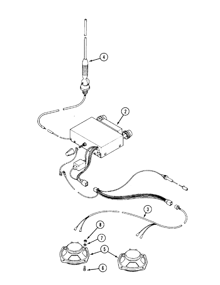 Схема запчастей Case IH 1394 - (4-102) - RADIO AND ANTENNA, NORTH AMERICA ONLY (04) - ELECTRICAL SYSTEMS