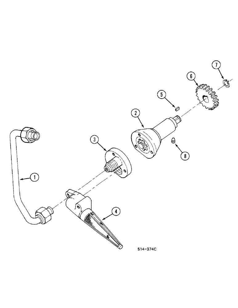 Схема запчастей Case IH 685 - (8-558) - HYDRAULIC LUB PUMP - SYNCHROMESH DRIVE (08) - HYDRAULICS