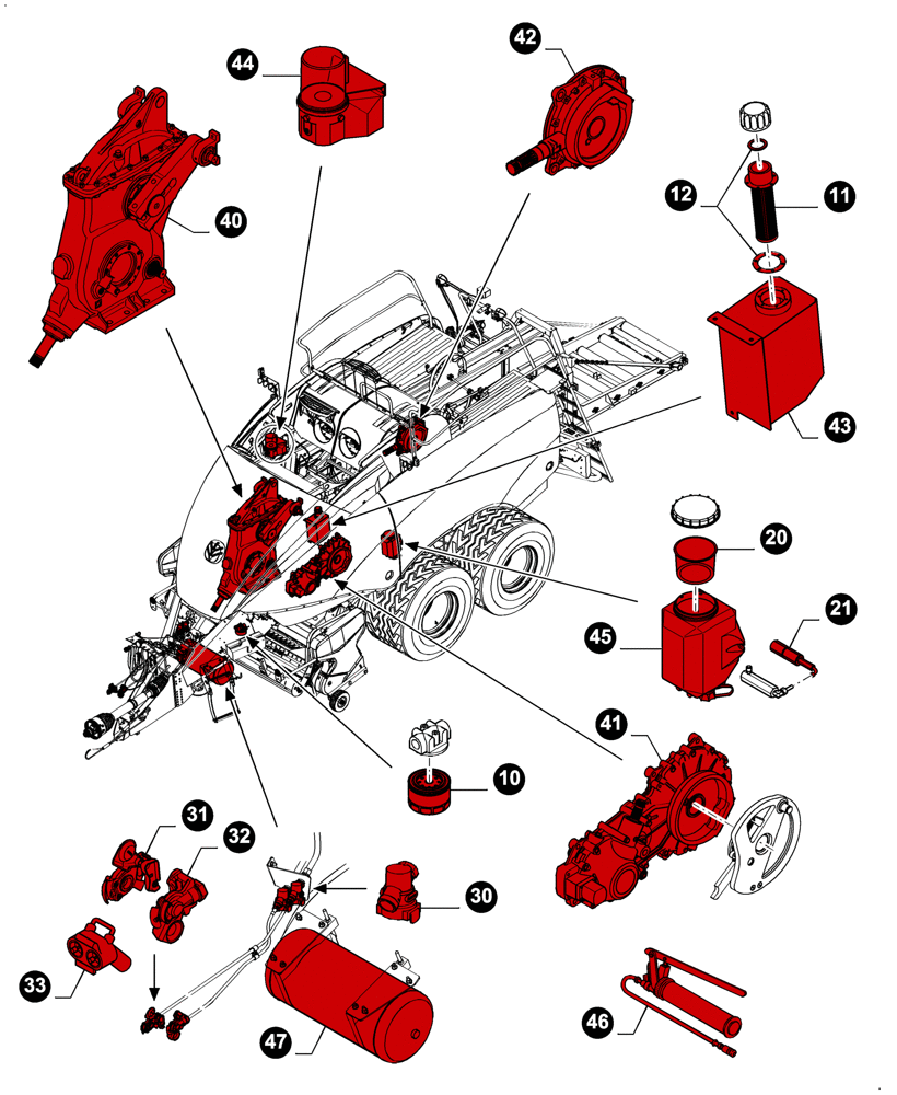 Схема запчастей Case IH LB324P - (05.100.03[01]) - MAINTENANCE PARTS, FILTERS & CAPACITIES (05) - SERVICE & MAINTENANCE