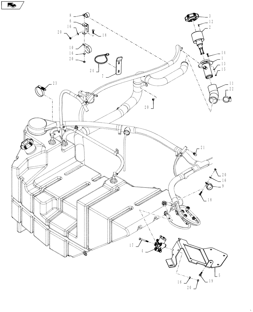 Схема запчастей Case IH QUADTRAC 600 - (10.500.02[06]) - SCR TANK & PLUMBING - QUADTRAC - ASN ZCF129726 (10) - ENGINE