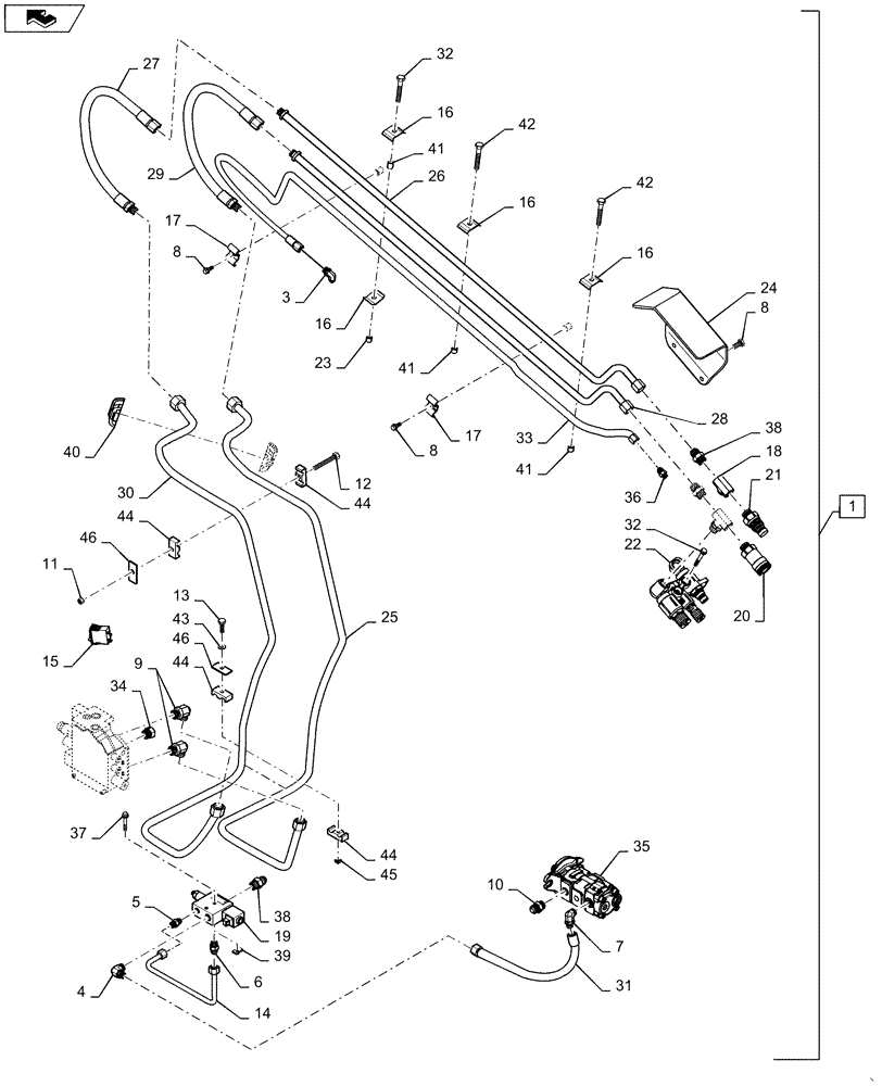 Схема запчастей Case IH SR220 - (88.035.04) - DIA KIT, HIGH FLOW AUXILIARY, RADIAL BOOM (88) - ACCESSORIES