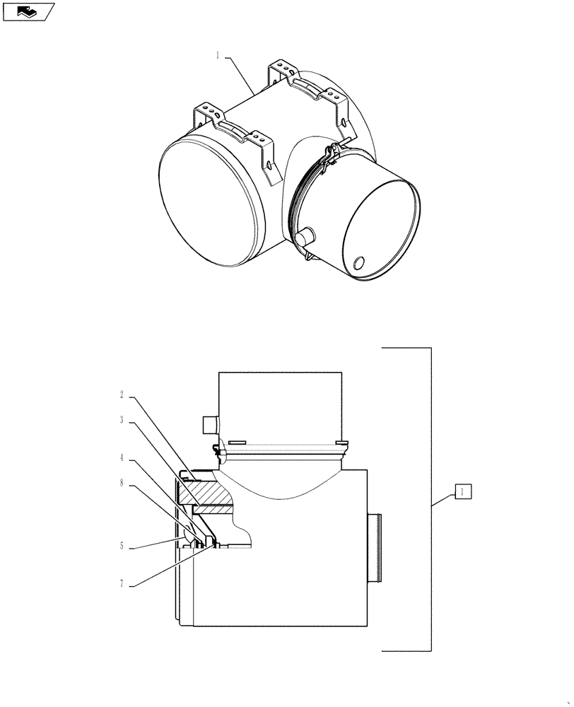 Схема запчастей Case IH TITAN 3530 - (10.202.02) - AIR CLEANER ASSEMBLY (10) - ENGINE