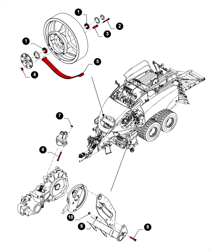 Схема запчастей Case IH LB424S XL - (05.100.04[01]) - MAINTENANCE PARTS, FLYWHEEL & SHEAR BOLTS (05) - SERVICE & MAINTENANCE