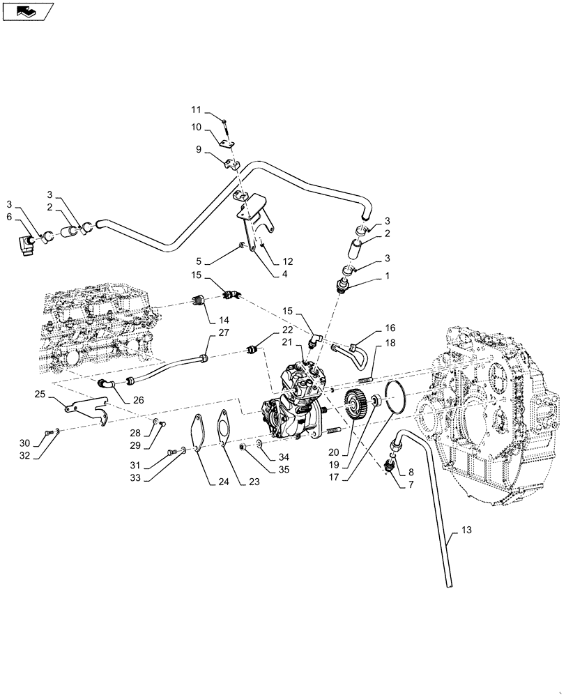 Схема запчастей Case IH 6130 - (10.450.AE [02]) - AIR COMPRESSOR 5130 NEF (10) - ENGINE