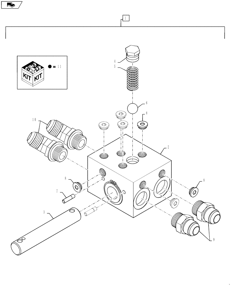 Схема запчастей Case IH 3430 - (35.204.BE[02]) - DELUXE AUGER ROTARY VALVE (35) - HYDRAULIC SYSTEMS